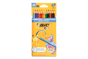 Олівці кольорові без вмісту дерева Evolution Kids BiC 12шт