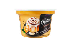 Десерт кисломолочний 5% з наповнювачем Зі смаком сінабон з корицею та мандарином Деліссімо Selection Danone ст 180г