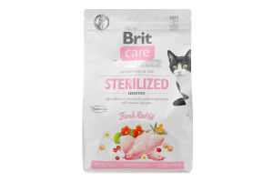 Корм сухий для дорослих котів гіпоалергенний Fresh Rabbit Sterilized Sensitive Care Brit м/у 2кг