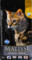 Корм сухой полноценный для взрослых кастрированных котов Matisse Farmina м/у 1.5кг