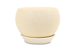 Горщик д/квітів Куля шовк 1,4л бежевий 12,5см Оріана