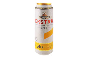 Пиво 0.568л 5.2% светлое фильтрованное пастеризованное Ekstra Svyturys ж/б
