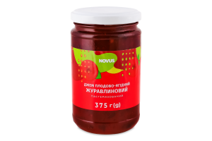 Джем плодово-ягідний пастеризований Журавлиновий Novus с/б 375г