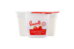 Сир кисломолочний з полуницею зернистий 7% 150г Преміалле