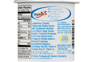 Yoplait Light Fat Free Yogurt Blueberry Patch