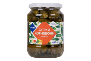 Огурцы маринованные Корнишоны Премія с/б 680г