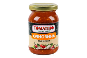 Соус гострий з томатами та часником Хріновина Томатіно с/б 180г