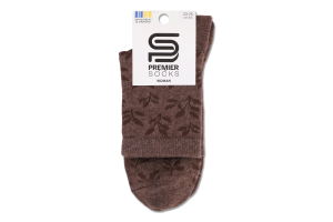 Шкарпетки жіночі Premier socks класичні листочки р.23-25 коричневі Арт.3191