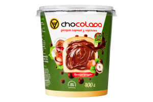 Десерт Екстаза чорний з горіхами 400г стакан Chocolada