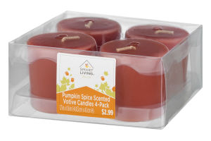 Smart Living Votive Candles Spice Cake Scented - 4 PK