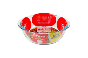 Форма скляна кругла 2.3л 26x23х8см №208В100/7948 Air fryer Pyrex 1шт