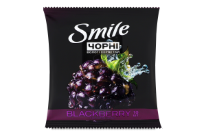 Салфетки влажные черные с ароматом ежевики Smile 10шт