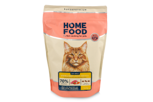 Корм д/дорослих котів великих порід Телятина з лососем та в"яленими томатами сухий 1,6кг Home Food