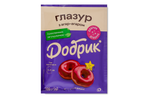 Глазур з агар-агаром зі смаком вишні рожева Добрик м/у 100г