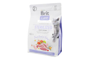 Корм сухой для взрослых кастрированных котов Fresh Duck&Turkey Sterilized Weight Control Care Brit м/у 2кг