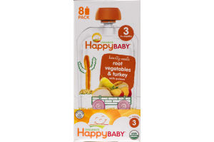 HappyBaby Organics Baby Food Hearty Meals 3 Root Vegetables & Turkey - 8 CT