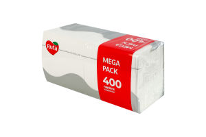 Салфетки бумажные однослойные белые 235х235мм Mega pack Silver line Ruta 400шт