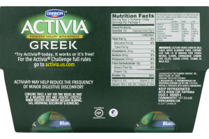 Dannon Activia Probiotic Lowfat Yogurt with Bifidus Blueberry - 4 PK