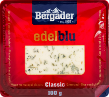 Сир 48% м'який з блакитною цвіллю Edelblu Classic Bergader лоток 100г