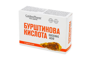 Добавка дієтична Бурштинова кислота 50таблеток Голден фарм