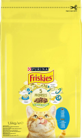 Корм сухий повнораціонний для дорослих котів З лососем та овочами Friskies м/у 1.5кг