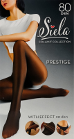 Колготки женские теплые без меха с подкладкой-имитацией капрона Siela Collant collection 80/20den XL nero