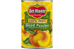 Del Monte 100% Juice Sliced Peaches
