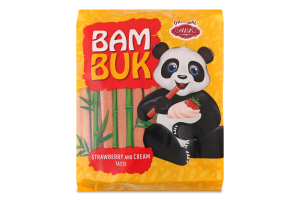 Снеки мультизлакові Бам-Бук з смаком полуниці з вершками 200г АВК