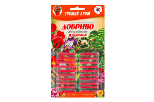 Добриво-палички від шкідників 20шт блістер Чистий Лист