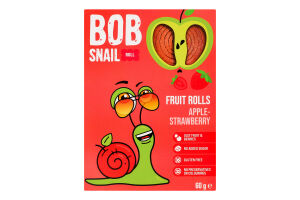 Цукерки фруктові натуральні Apple-strawberry Rolls Bob Snail к/у 60г