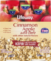 Lifeway Kefir Cultured Lowfat Milk Smoothie Cinnamon Apple with Oats - 4 CT