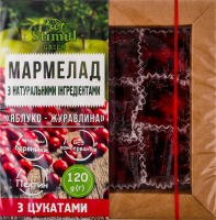 Мармелад с натуральными ингредиентами с цукатами Яблоко-клюква Green Stimul к/у 120г