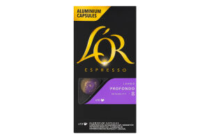 Кофе натуральный жареный молотый в капсулах Lungo Profondo Espresso L’OR к/у 52г