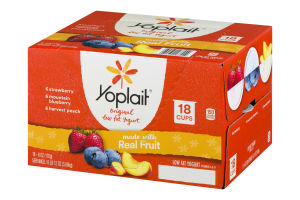 Yoplait Original Low Fat Yogurt Strawberry, Mountain Blueberry, Harvest Peach - 18 CT