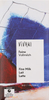 Шоколад молочний органічний 80г Vivani