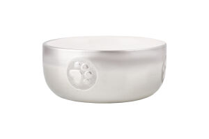Миска д/котів 300мл срібно-біла кераміка 11см Тріксі