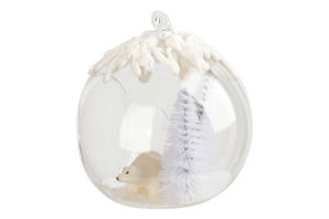 Прикраса ялинкова Куля з Полярн ведмедем скло 8см