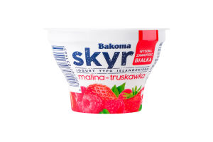 Йогурт Bakoma Скир з малиною та полуницею