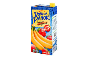Нектар з м'якоттю стерилізований Банан-полуниця Добрий Ранок т/п 1л