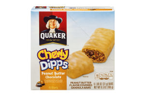 Quaker Chewy Dipps Peanut Butter Chocolate Peanut Butter Flavor Covered Granola Bars - 6 CT