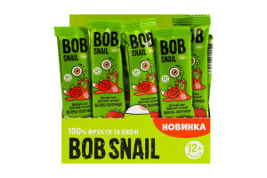 Снек фруктово-ягодный для детей от 12мес Яблоко-клубника Baby Bob Snail м/у 17г