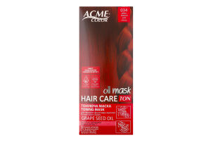 Маска тонирующая для волос для красно-фиолетовых оттенков Ton Oil mask Hair care №034 Acme Color 1шт