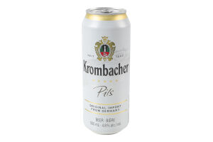 Пиво 0.5л 4.8% світле фільтроване пастеризоване Pils Krombacher з/б