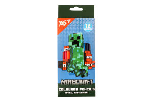 Олівці кольорові Minecraft 12шт Yes