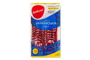 Колбаса нарезка Украинская Глобино c/к в/с лоток 0.08кг