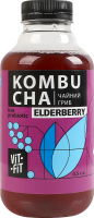 Напій бродіння фільтрований непастеризований з цукром Elderberry Kombucha Vit-Fit п/пл 0.5л