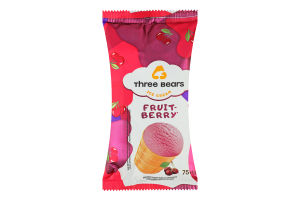 Морозиво 0% плодово-ягідне у вафельному стаканчику Fruit-berry Three bears м/у 75г