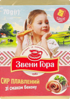 Сыр плавленый 36% порционный со вкусом бекона Звени Гора м/у 70г