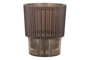 Горщик д/орхідей Стелла коричневий прозорий з дренажем 16*18,5см Алеана