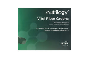 Добавка диетическая с подсластителем Ежедневный детокс-бленд Vital Fiber Greens Nutrilogy 30х8.3г